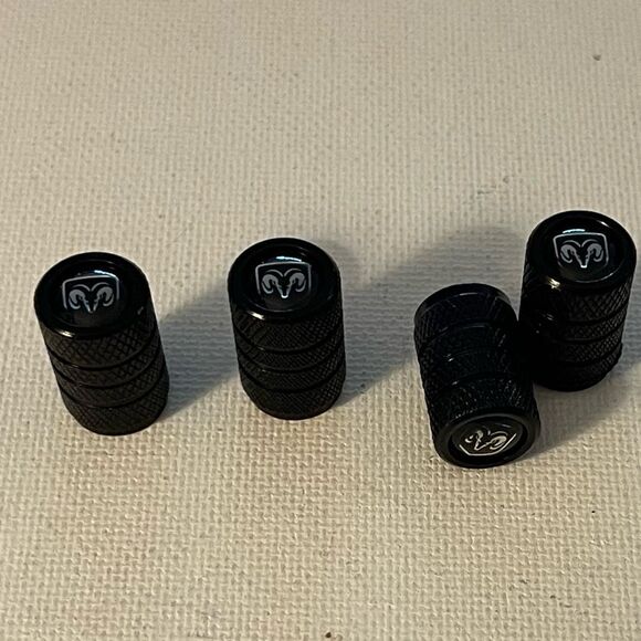 Dodge Logo Valve Stem Caps in Black NWT - Picture 1 of 4